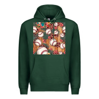 Sports Green baseball leopard seamless pattern Premium Hoodie - JahusDesignShop