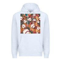 White baseball leopard seamless pattern Premium Hoodie - JahusDesignShop