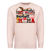 Pale Pink somebody's loud mouth baseball mama Premium Sweatshirt - Zillion Design Studio