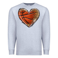 Heather Grey basketball heart Premium Sweatshirt - texasbilliewilder