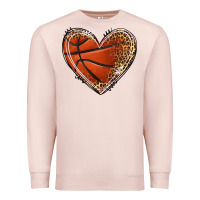 Pale Pink basketball heart Premium Sweatshirt - texasbilliewilder