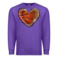 Purple basketball heart Premium Sweatshirt - texasbilliewilder