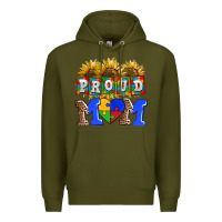 Army Green proud mom Premium Hoodie - AdoDesignShop