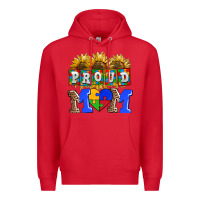 Red proud mom Premium Hoodie - AdoDesignShop