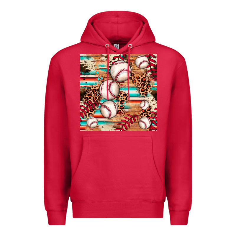 Baseball Leopard Cowhide Turquoise Seamless Pattern Premium Hoodie by JahusDesignShop | Teevron