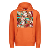 Carrot baseball leopard cowhide turquoise seamless pattern Premium Hoodie - JahusDesignShop