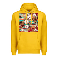 Lemon baseball leopard cowhide turquoise seamless pattern Premium Hoodie - JahusDesignShop
