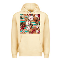 Pina Colada baseball leopard cowhide turquoise seamless pattern Premium Hoodie - JahusDesignShop