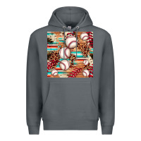 Rock baseball leopard cowhide turquoise seamless pattern Premium Hoodie - JahusDesignShop