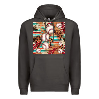 Smoke baseball leopard cowhide turquoise seamless pattern Premium Hoodie - JahusDesignShop