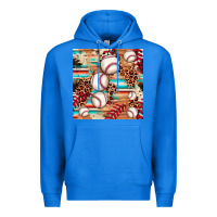 True Royal baseball leopard cowhide turquoise seamless pattern Premium Hoodie - JahusDesignShop