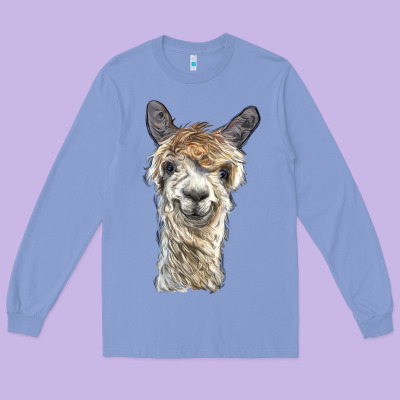 Alpaca Long Sleeve Tee Designed By Barkaloodesign
