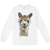 White alpaca Long Sleeve Tee - BarkalooDesign