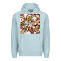 Blue Mist baseball leopard cowhide sunflower seamless pattern Premium Hoodie - JahusDesignShop