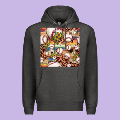 Baseball Leopard Cowhide Sunflower Seamless Pattern Premium Hoodie Designed By Jahusdesignshop