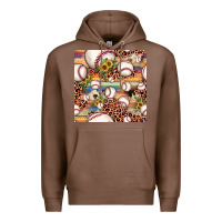Chestnut baseball leopard cowhide sunflower seamless pattern Premium Hoodie - JahusDesignShop