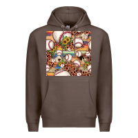 Coffee baseball leopard cowhide sunflower seamless pattern Premium Hoodie - JahusDesignShop