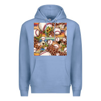 Colony Blue baseball leopard cowhide sunflower seamless pattern Premium Hoodie - JahusDesignShop