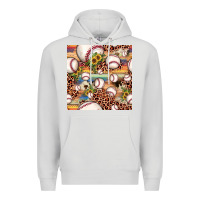 Dove Grey baseball leopard cowhide sunflower seamless pattern Premium Hoodie - JahusDesignShop