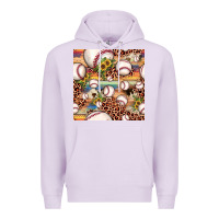 Lilac baseball leopard cowhide sunflower seamless pattern Premium Hoodie - JahusDesignShop