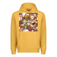 Mustard baseball leopard cowhide sunflower seamless pattern Premium Hoodie - JahusDesignShop