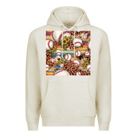 Oatmeal Heather baseball leopard cowhide sunflower seamless pattern Premium Hoodie - JahusDesignShop