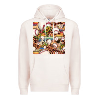 Pale Pink baseball leopard cowhide sunflower seamless pattern Premium Hoodie - JahusDesignShop