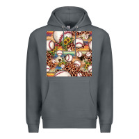 Rock baseball leopard cowhide sunflower seamless pattern Premium Hoodie - JahusDesignShop
