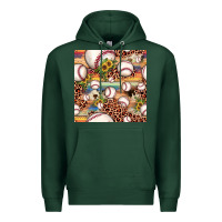 Sports Green baseball leopard cowhide sunflower seamless pattern Premium Hoodie - JahusDesignShop