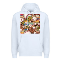 White baseball leopard cowhide sunflower seamless pattern Premium Hoodie - JahusDesignShop