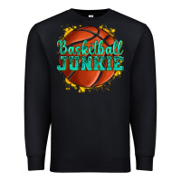 Black basketball junkie Premium Sweatshirt - texasbilliewilder