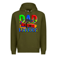 Army Green dad of a warrior Premium Hoodie - AdoDesignShop