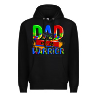 Black dad of a warrior Premium Hoodie - AdoDesignShop