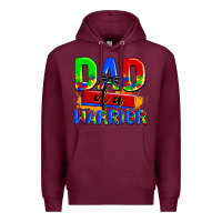 Burgundy dad of a warrior Premium Hoodie - AdoDesignShop