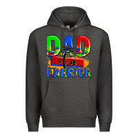 Charcoal Heather dad of a warrior Premium Hoodie - AdoDesignShop