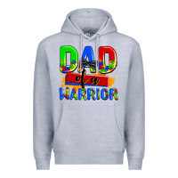 Heather Grey dad of a warrior Premium Hoodie - AdoDesignShop