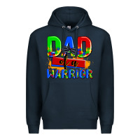 Navy dad of a warrior Premium Hoodie - AdoDesignShop