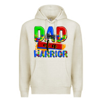 Oatmeal Heather dad of a warrior Premium Hoodie - AdoDesignShop