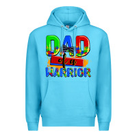 Ocean Blue dad of a warrior Premium Hoodie - AdoDesignShop
