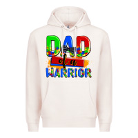 Pale Pink dad of a warrior Premium Hoodie - AdoDesignShop