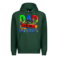 Sports Green dad of a warrior Premium Hoodie - AdoDesignShop