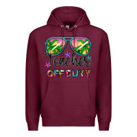 Burgundy teacher off duty Premium Hoodie - Artiststas