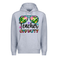 Heather Grey teacher off duty Premium Hoodie - Artiststas