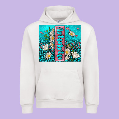 Turquoise Leopard Mama Urban Hoodie Designed By Adodesignshop