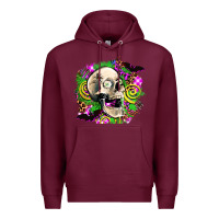 Burgundy halloween skull Premium Hoodie - AdoDesignShop