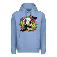 Colony Blue halloween skull Premium Hoodie - AdoDesignShop