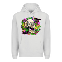 Dove Grey halloween skull Premium Hoodie - AdoDesignShop