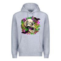 Heather Grey halloween skull Premium Hoodie - AdoDesignShop