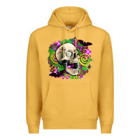 Mustard halloween skull Premium Hoodie - AdoDesignShop