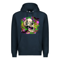 Navy halloween skull Premium Hoodie - AdoDesignShop